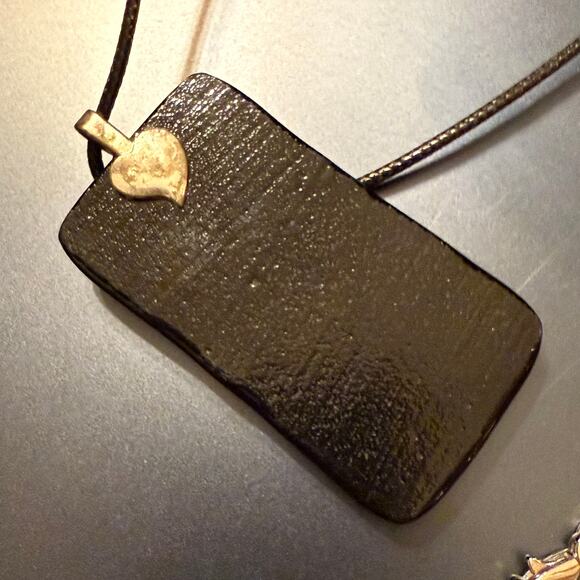 Sparkly Blue Green Dichroic Artisan Glass Pendant - Picture 6 of 8